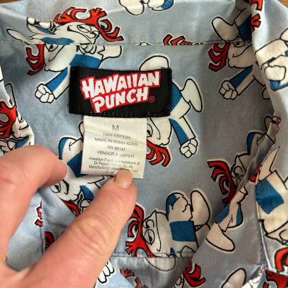 Hawaiian Punch VTG Short Sleeve Collared Hawaiian Shirt Blue - Picture 4 of 7